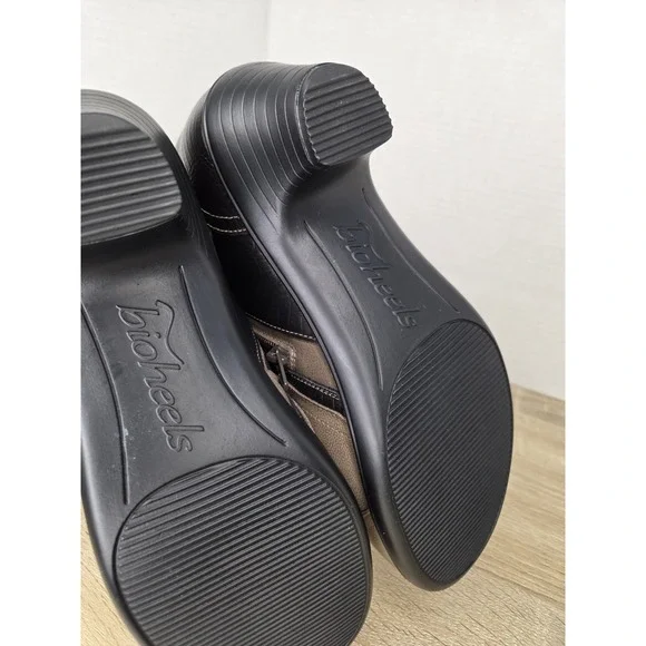 Orthofeet Bioheel Emma Ankle Boots Brown Taupe Leather Buckle Heel Size 9 X-wide - Picture 16 of 16